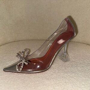 100% authentic Amina Muaddi Rosie glass pump sz 37.5